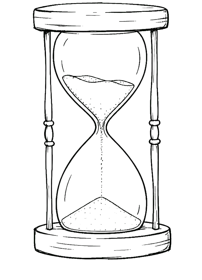 Hand-drawn hourglass